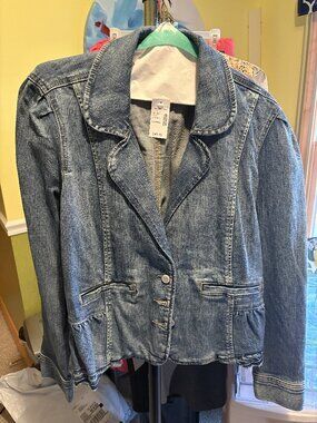 Maurices Denim Blazer Fitted Jean Jacket XL - NWT